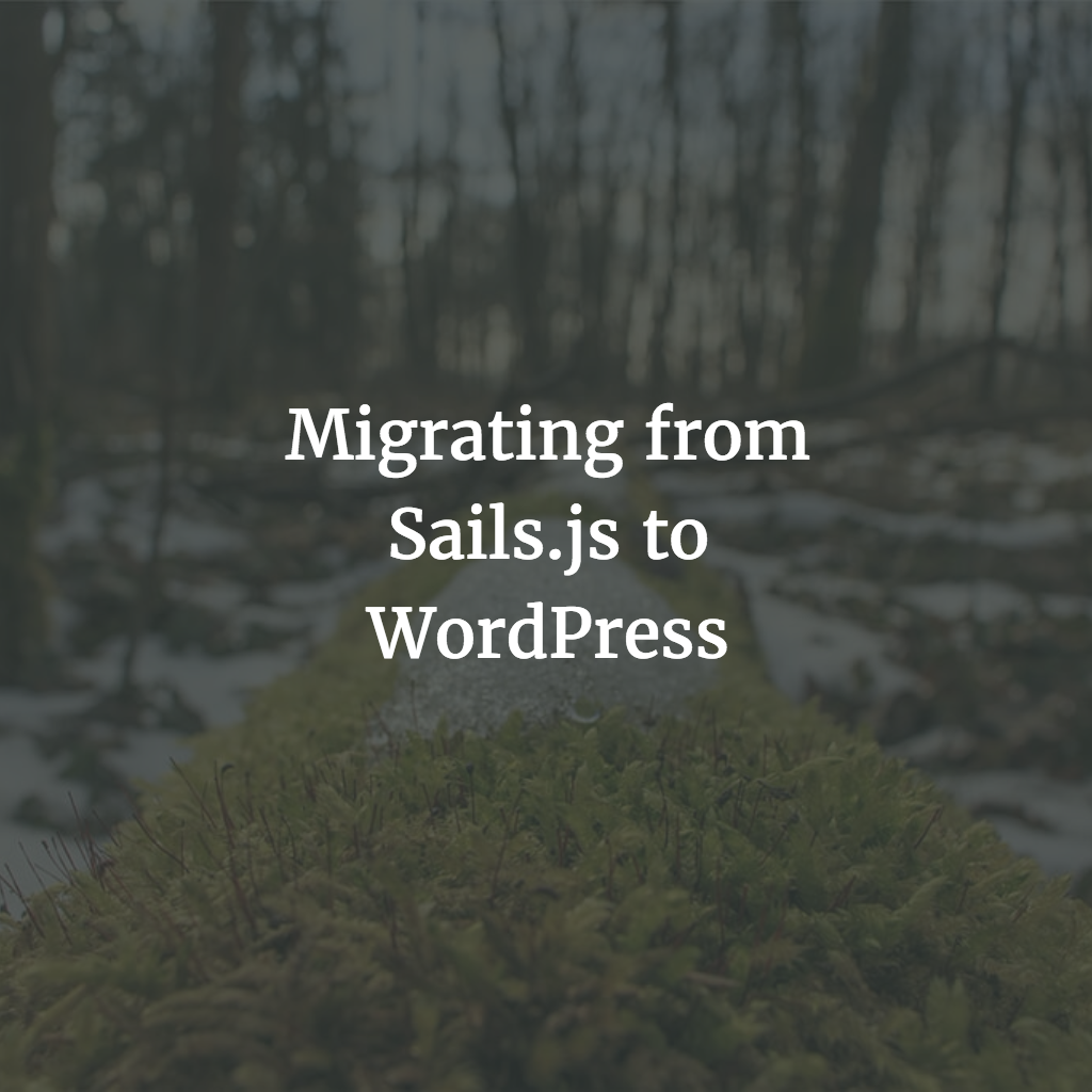 Migrating to WordPress from Sails.js