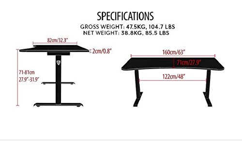 Arozzi Arena Gaming Desk Specs