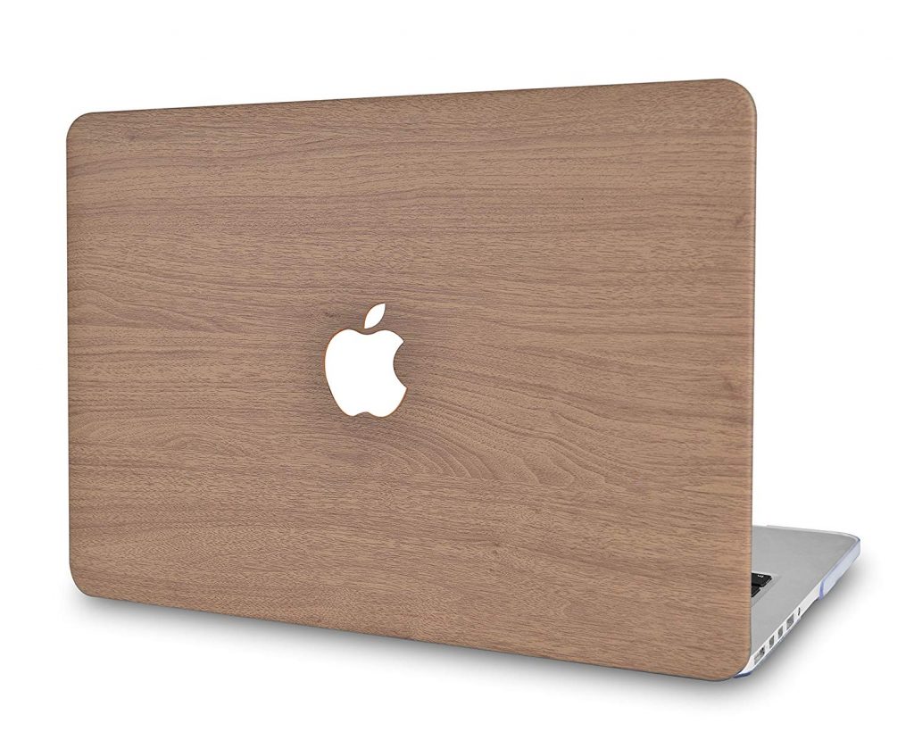 LuvCase Brown Wood Hard Shell Leather Case for New MacBook Air 13