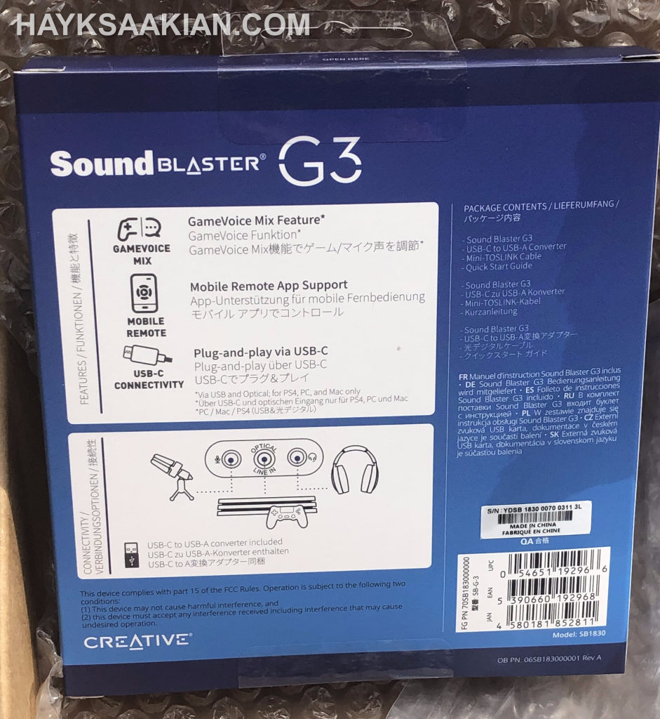 Creative Sound Blaster G3 Review Updated June 21 Hayk Saakian Creative Sound Blaster G3 Review Updated June 21 Hayk Saakian