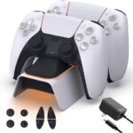 nexigo ps5 controller charger with thumb grip kit