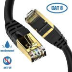 Dbillionda Cat 8 2000mhz With Gold Plated Rj45 Connector, Gaming Modem Ethernet Cable