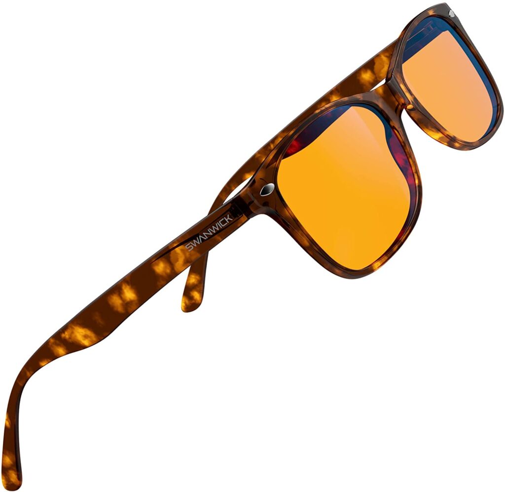 swanwick classic anti glare glasses with orange tint