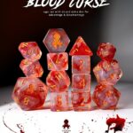 blood curse 12pc polyhedral dice set with copper ink