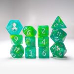 fern 12pc glimmer rpg dice set with silver ink