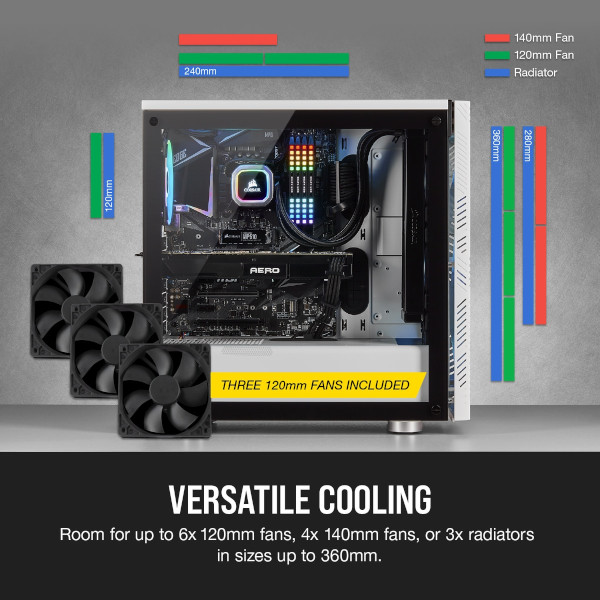 corsair 275 airflow mid tower gaming case 3