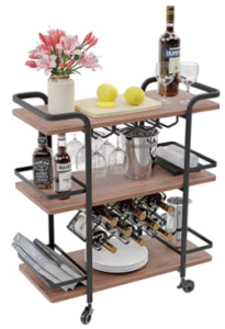 jubao vintage rolling wine trolley kitchen island cart image1