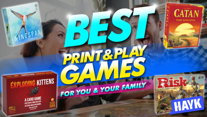 best print and play games for you and your family