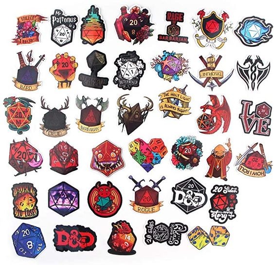 39 Pcs Dungeons&Dragons Stickers Waterproof Stickers Decals for Children pinterest