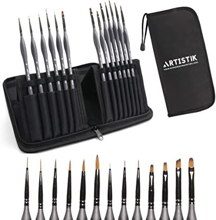 ARTISTIK Miniature Painting Kit with 13 Micro-Detail Brushes